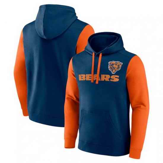 Men Fanatics Navy Chicago Bears Fleece Pullover Hoodie
